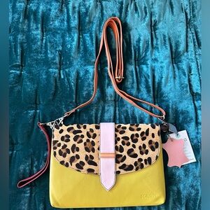 Soruka leather removable strap hand bag, NWT!